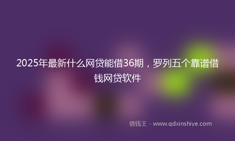 2025年最新什么网贷能借36期，罗列五个靠谱借钱网贷软件