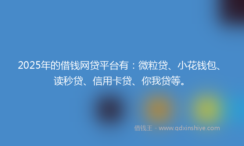 2025年的借钱网贷平台有：微粒贷、小花钱包、读秒贷、信用卡贷、你我贷等。