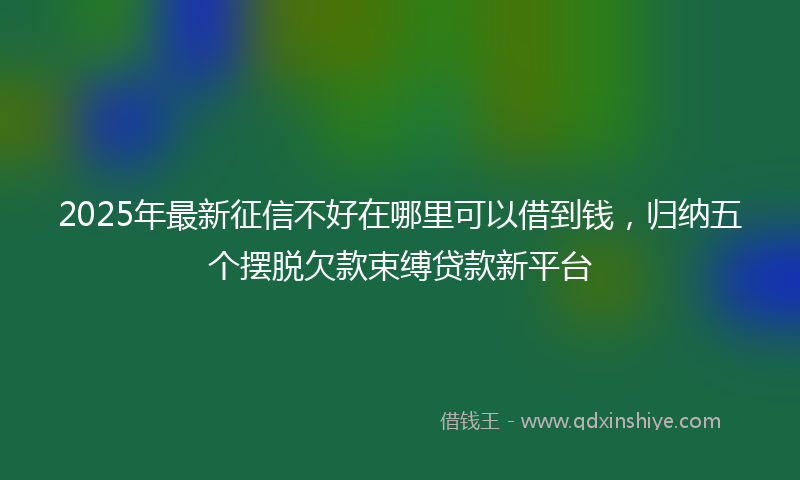 2025年最新征信不好在哪里可以借到钱，归纳五个摆脱欠款束缚贷款新平台