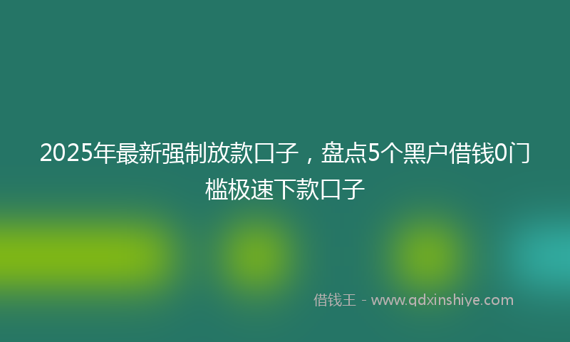2025年最新强制放款口子，盘点5个黑户借钱0门槛极速下款口子