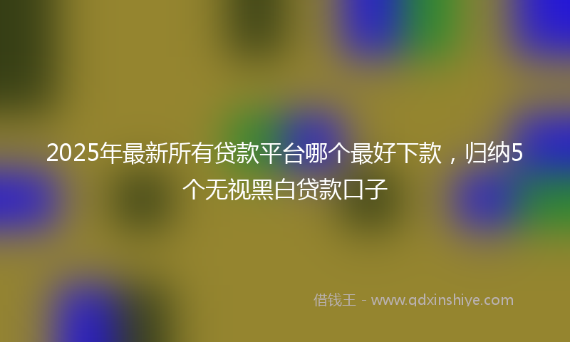 2025年最新所有贷款平台哪个最好下款，归纳5个无视黑白贷款口子