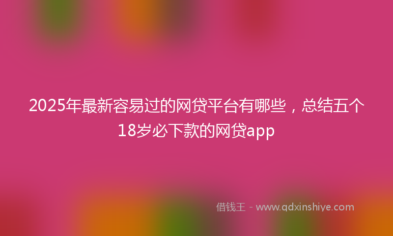 2025年最新容易过的网贷平台有哪些，总结五个18岁必下款的网贷app