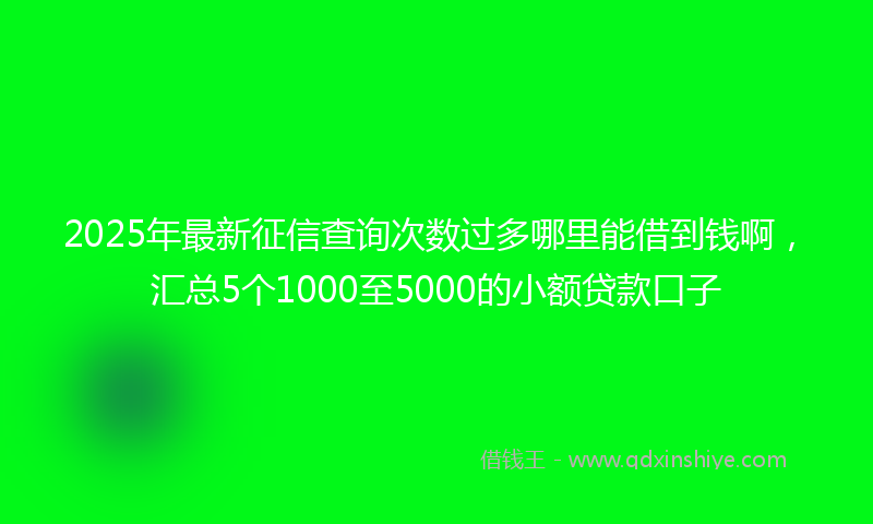 2025年最新征信查询次数过多哪里能借到钱啊，汇总5个1000至5000的小额贷款口子