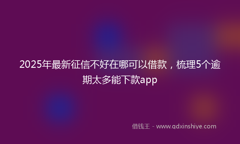2025年最新征信不好在哪可以借款，梳理5个逾期太多能下款app