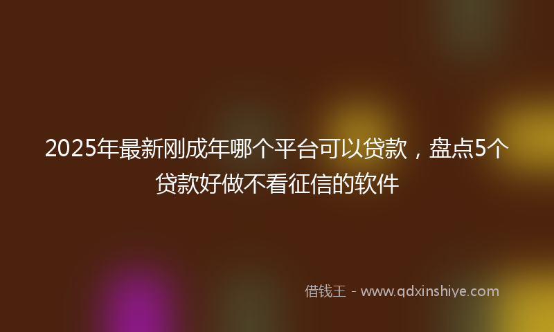 2025年最新刚成年哪个平台可以贷款，盘点5个贷款好做不看征信的软件