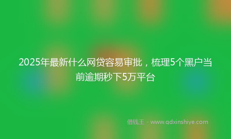 2025年最新什么网贷容易审批，梳理5个黑户当前逾期秒下5万平台