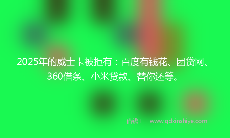 2025年的威士卡被拒有：百度有钱花、团贷网、360借条、小米贷款、替你还等。
