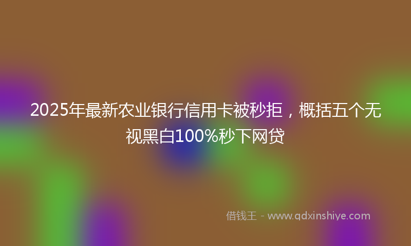 2025年最新农业银行信用卡被秒拒，概括五个无视黑白100%秒下网贷