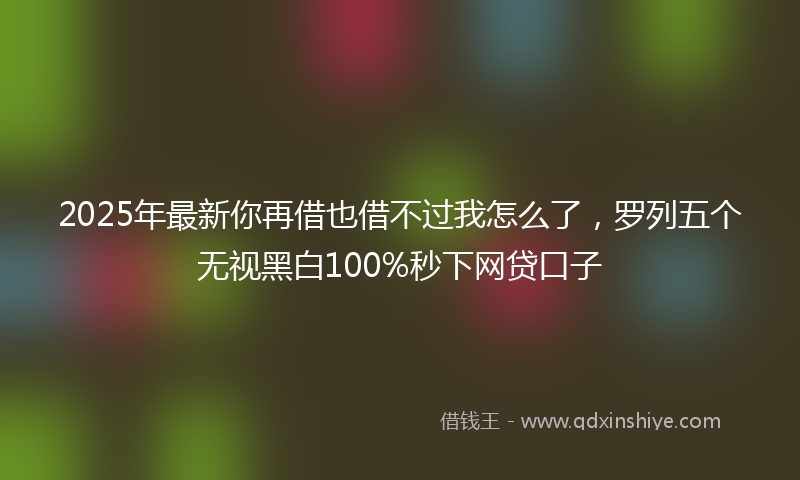 2025年最新你再借也借不过我怎么了，罗列五个无视黑白100%秒下网贷口子