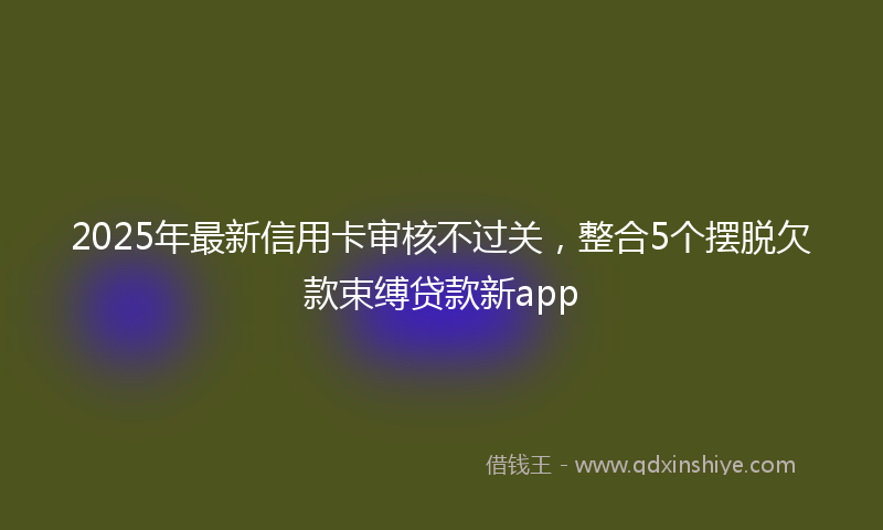 2025年最新信用卡审核不过关，整合5个摆脱欠款束缚贷款新app
