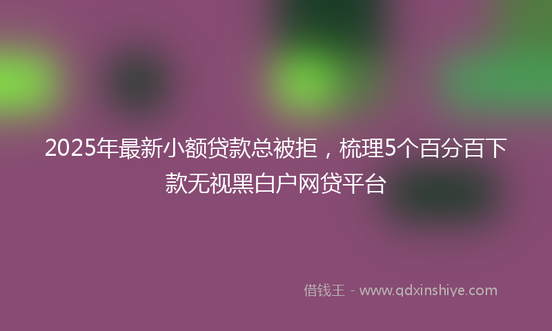 2025年最新小额贷款总被拒，梳理5个百分百下款无视黑白户网贷平台