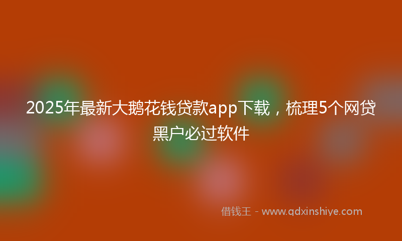 2025年最新大鹅花钱贷款app下载，梳理5个网贷黑户必过软件