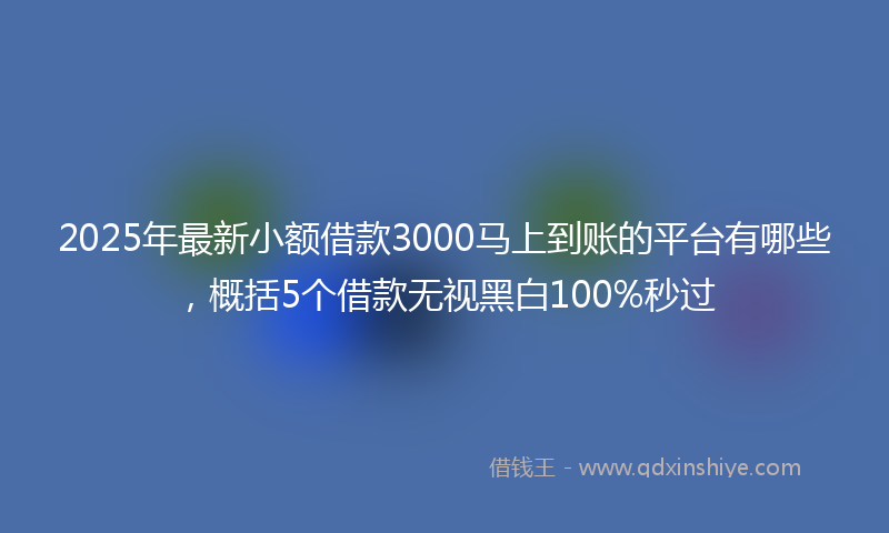 2025年最新小额借款3000马上到账的平台有哪些，概括5个借款无视黑白100%秒过