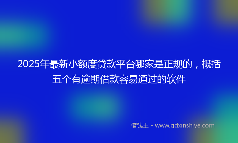 2025年最新小额度贷款平台哪家是正规的，概括五个有逾期借款容易通过的软件