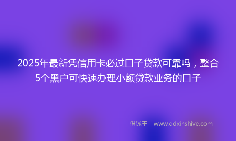 2025年最新凭信用卡必过口子贷款可靠吗，整合5个黑户可快速办理小额贷款业务的口子