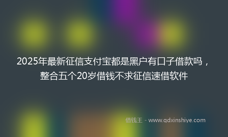 2025年最新征信支付宝都是黑户有口子借款吗，整合五个20岁借钱不求征信速借软件