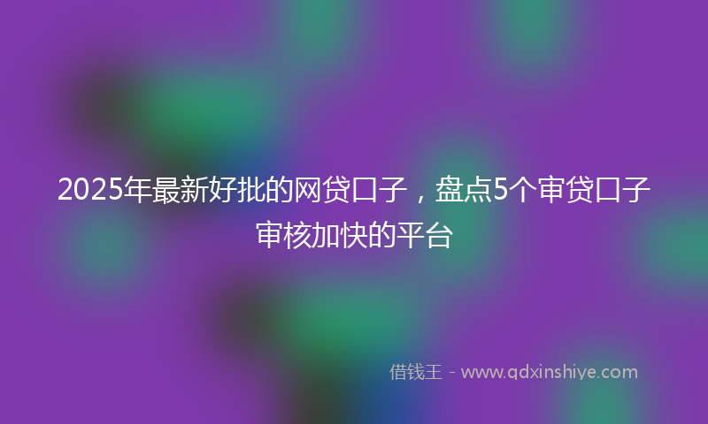 2025年最新好批的网贷口子，盘点5个审贷口子审核加快的平台