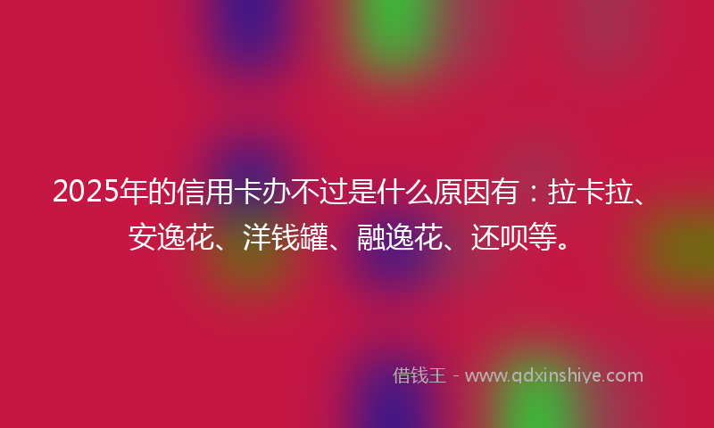 2025年的信用卡办不过是什么原因有：拉卡拉、安逸花、洋钱罐、融逸花、还呗等。