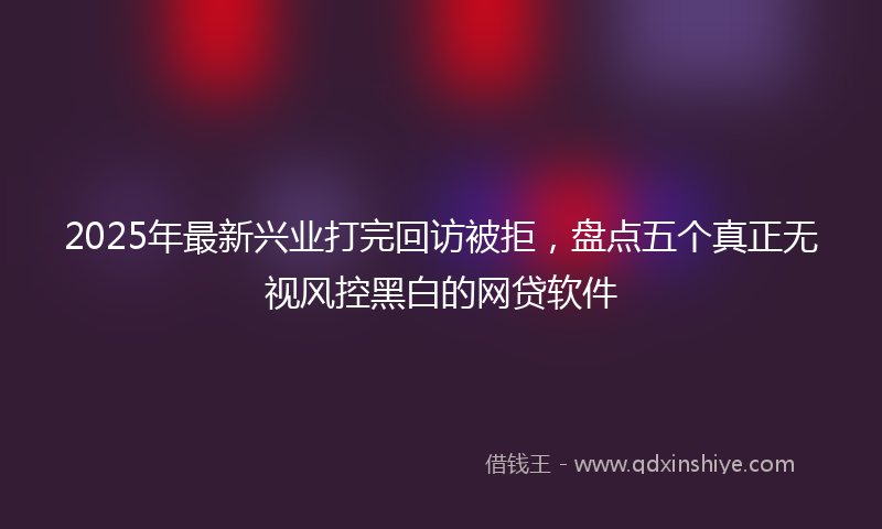2025年最新兴业打完回访被拒，盘点五个真正无视风控黑白的网贷软件