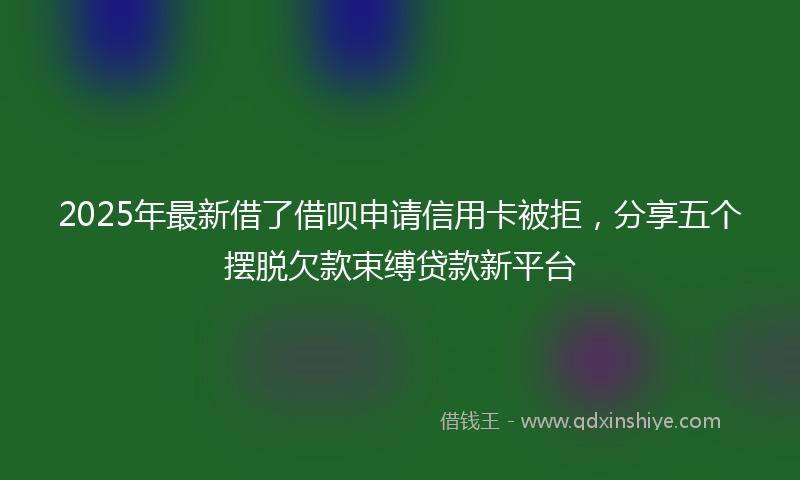 2025年最新借了借呗申请信用卡被拒，分享五个摆脱欠款束缚贷款新平台