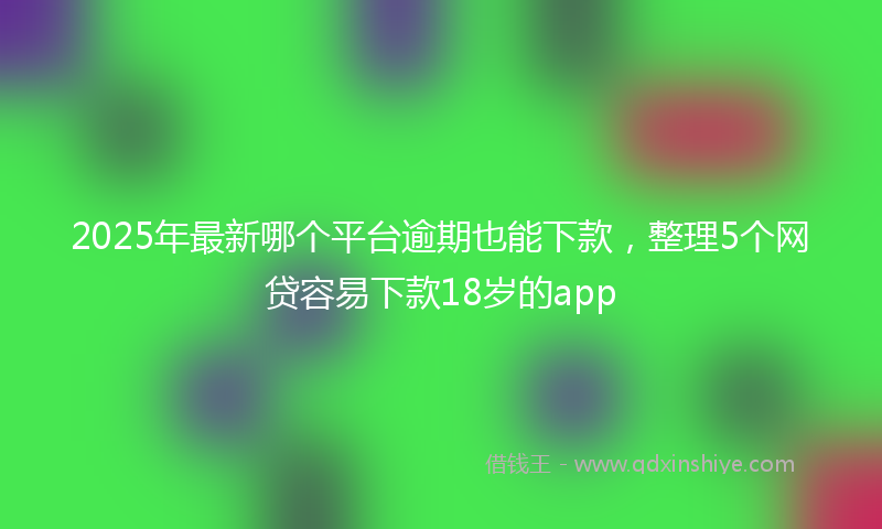 2025年最新哪个平台逾期也能下款，整理5个网贷容易下款18岁的app