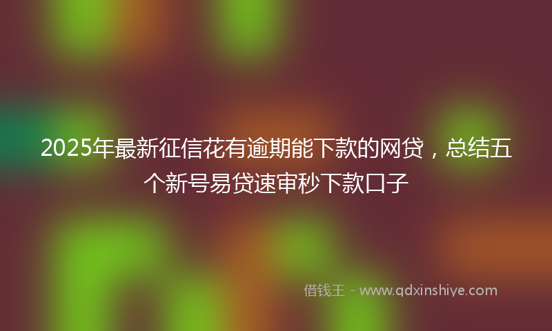 2025年最新征信花有逾期能下款的网贷，总结五个新号易贷速审秒下款口子