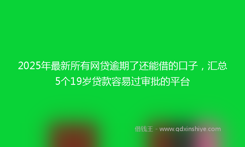 2025年最新所有网贷逾期了还能借的口子，汇总5个19岁贷款容易过审批的平台
