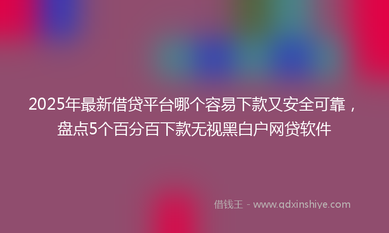 2025年最新借贷平台哪个容易下款又安全可靠，盘点5个百分百下款无视黑白户网贷软件