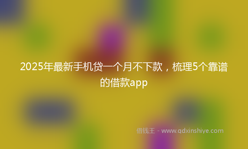 2025年最新手机贷一个月不下款，梳理5个靠谱的借款app