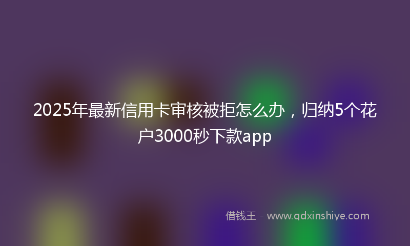 2025年最新信用卡审核被拒怎么办，归纳5个花户3000秒下款app