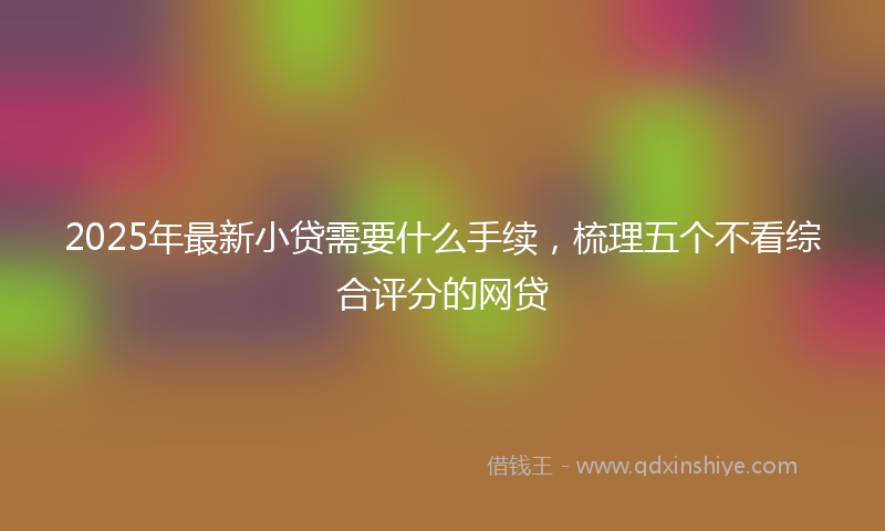 2025年最新小贷需要什么手续，梳理五个不看综合评分的网贷