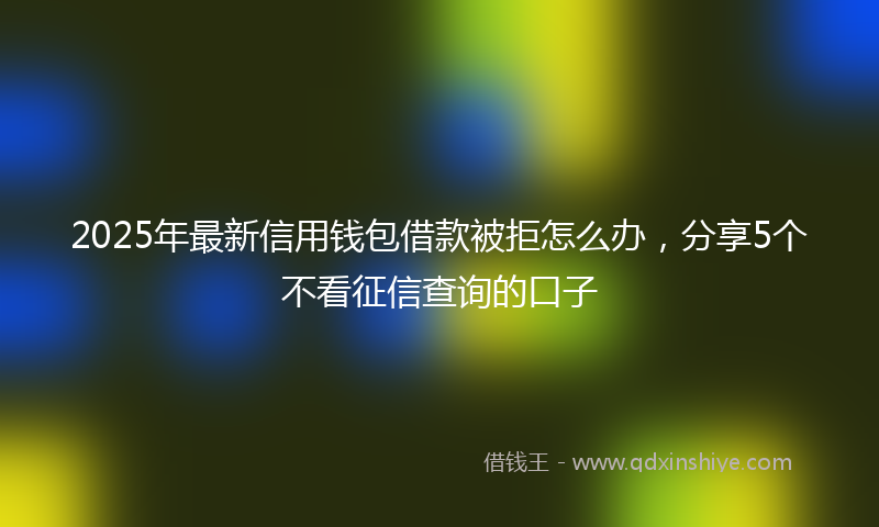 2025年最新信用钱包借款被拒怎么办，分享5个不看征信查询的口子