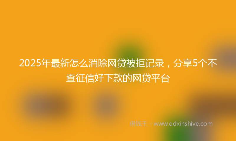 2025年最新怎么消除网贷被拒记录，分享5个不查征信好下款的网贷平台
