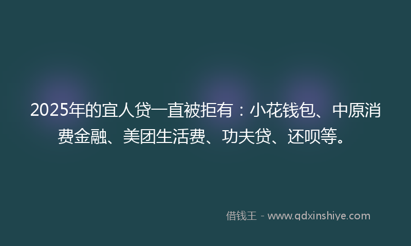 2025年的宜人贷一直被拒有：小花钱包、中原消费金融、美团生活费、功夫贷、还呗等。