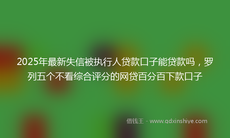 2025年最新失信被执行人贷款口子能贷款吗，罗列五个不看综合评分的网贷百分百下款口子