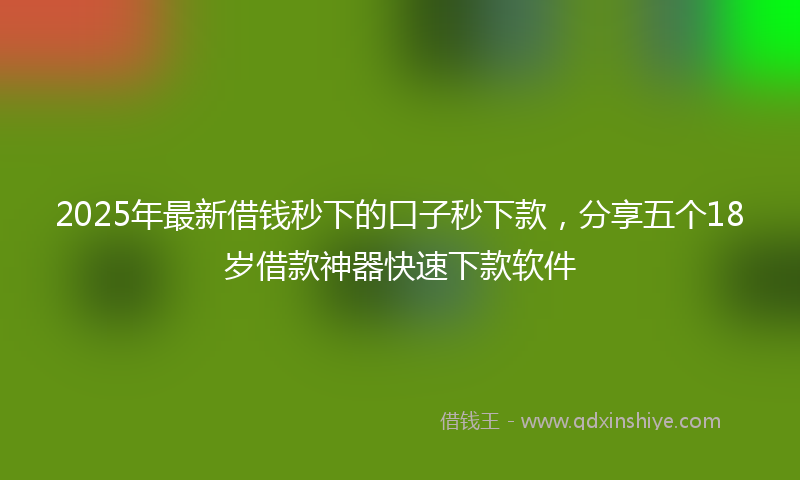 2025年最新借钱秒下的口子秒下款，分享五个18岁借款神器快速下款软件