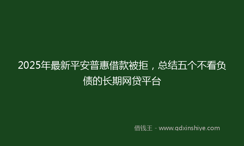 2025年最新平安普惠借款被拒，总结五个不看负债的长期网贷平台