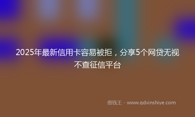 2025年最新信用卡容易被拒，分享5个网贷无视不查征信平台