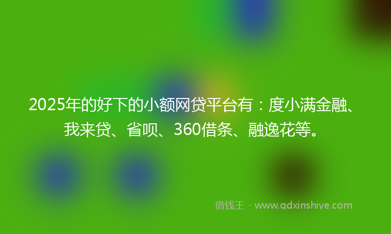 2025年的好下的小额网贷平台有：度小满金融、我来贷、省呗、360借条、融逸花等。