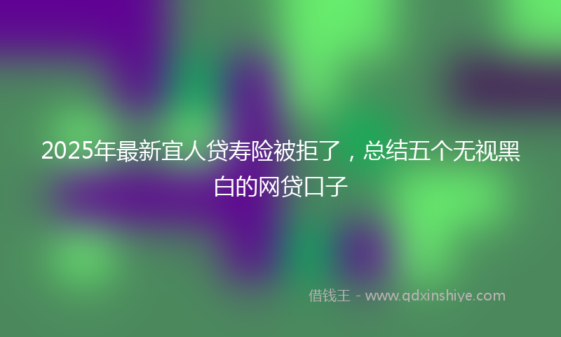 2025年最新宜人贷寿险被拒了，总结五个无视黑白的网贷口子