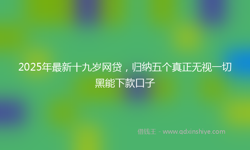 2025年最新十九岁网贷，归纳五个真正无视一切黑能下款口子