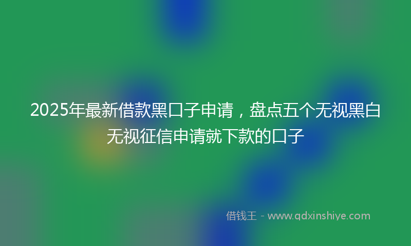 2025年最新借款黑口子申请，盘点五个无视黑白无视征信申请就下款的口子