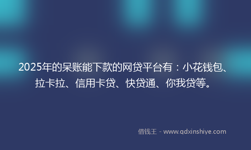 2025年的呆账能下款的网贷平台有：小花钱包、拉卡拉、信用卡贷、快贷通、你我贷等。