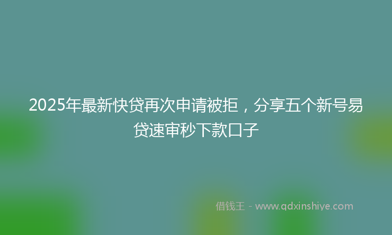 2025年最新快贷再次申请被拒，分享五个新号易贷速审秒下款口子