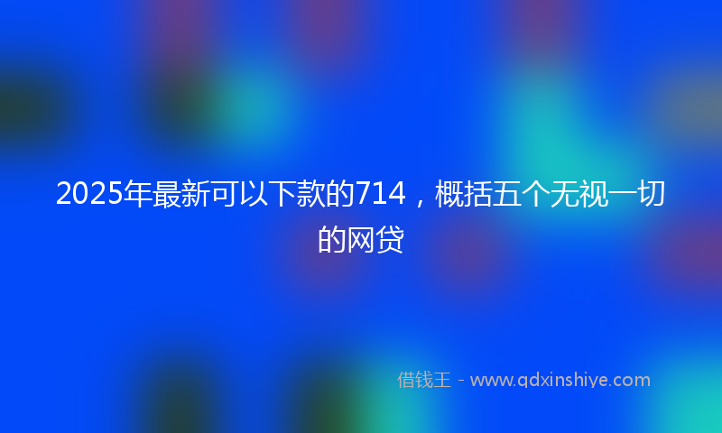 2025年最新可以下款的714，概括五个无视一切的网贷