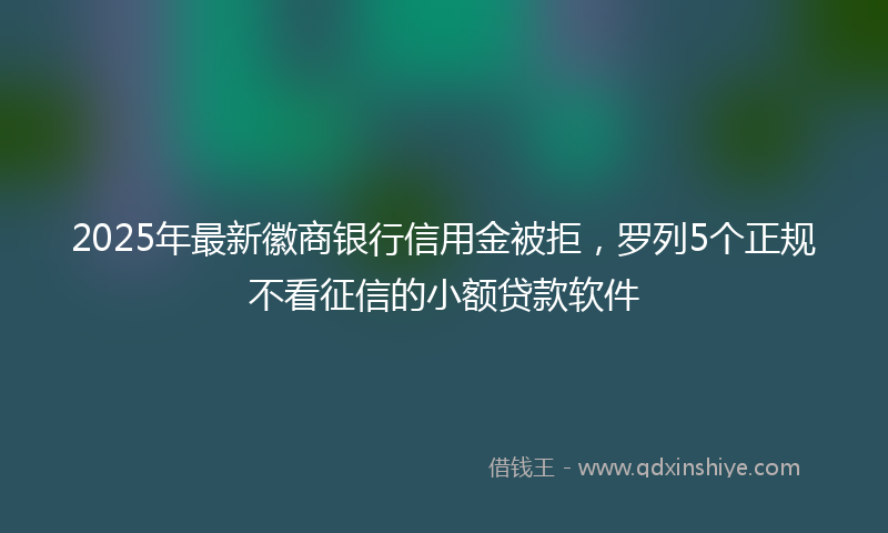 2025年最新徽商银行信用金被拒，罗列5个正规不看征信的小额贷款软件