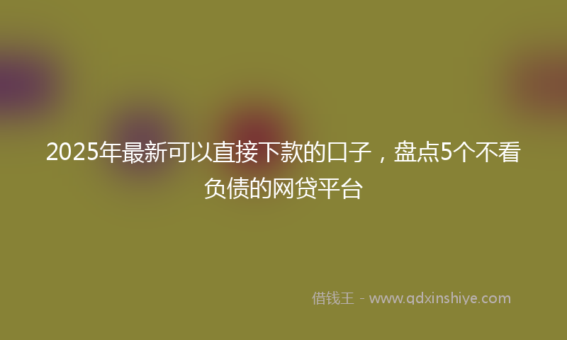 2025年最新可以直接下款的口子，盘点5个不看负债的网贷平台