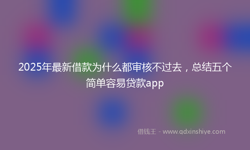 2025年最新借款为什么都审核不过去，总结五个简单容易贷款app