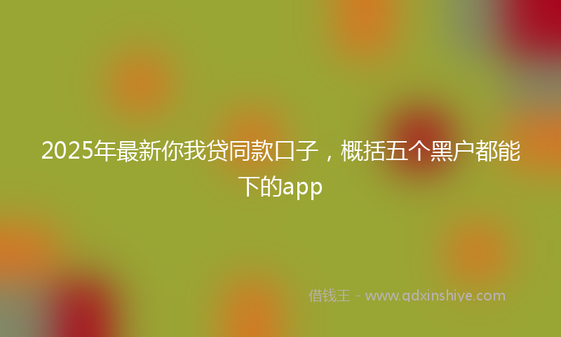 2025年最新你我贷同款口子，概括五个黑户都能下的app