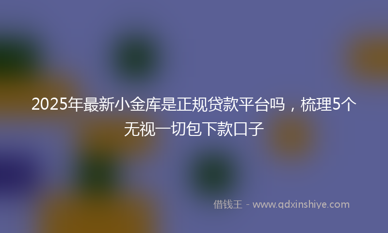 2025年最新小金库是正规贷款平台吗，梳理5个无视一切包下款口子